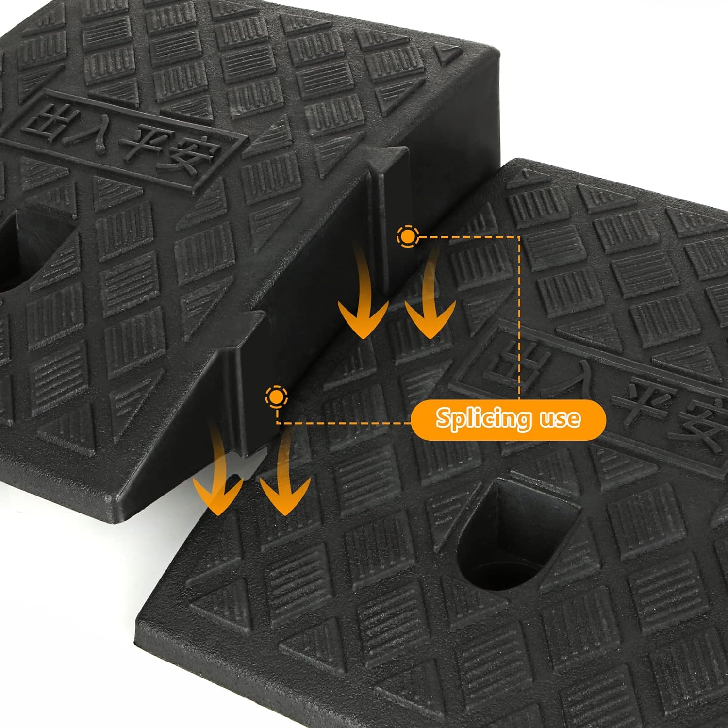 2PCS Driveway Curb Ramps 5 Rise Height Curb Ramp Interlock Curb Ramps for Driveway Low Cars Vehicles SUV Truck Motorcycle Wheelchair Bike